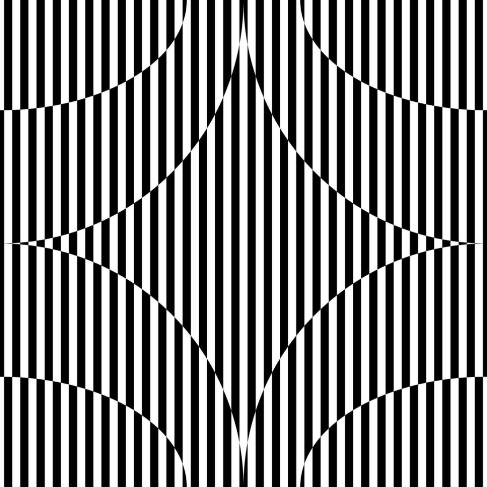 abstraktes, nahtloses Muster mit sternähnlicher Figur, schwarzem und weißem geometrischem Hintergrund vektor