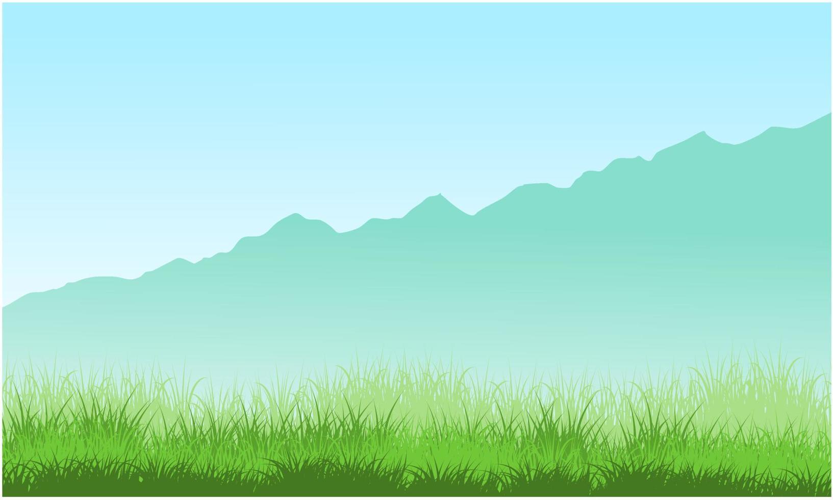 gräsfält bakgrund, gräs berg vektor