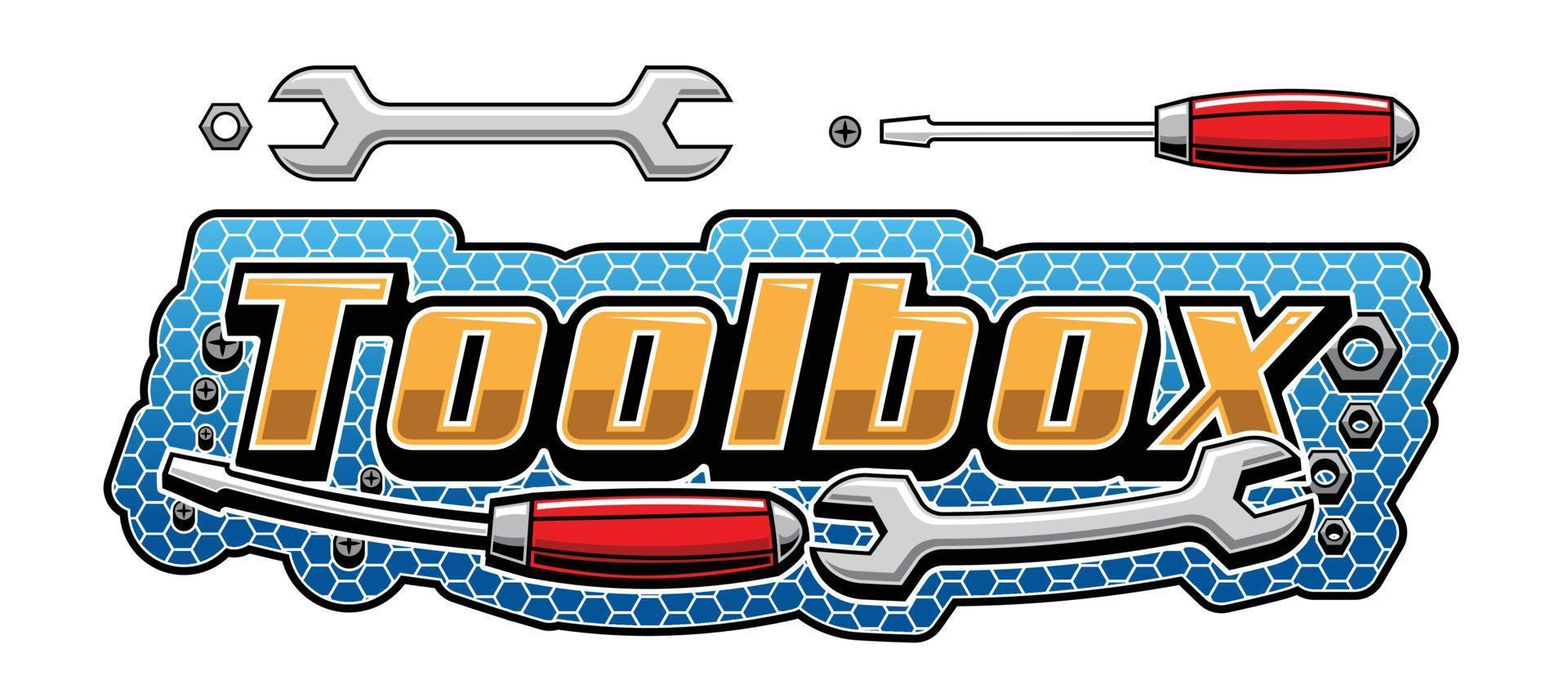 Toolbox-Logo für Werkstatt oder Rennteam vektor