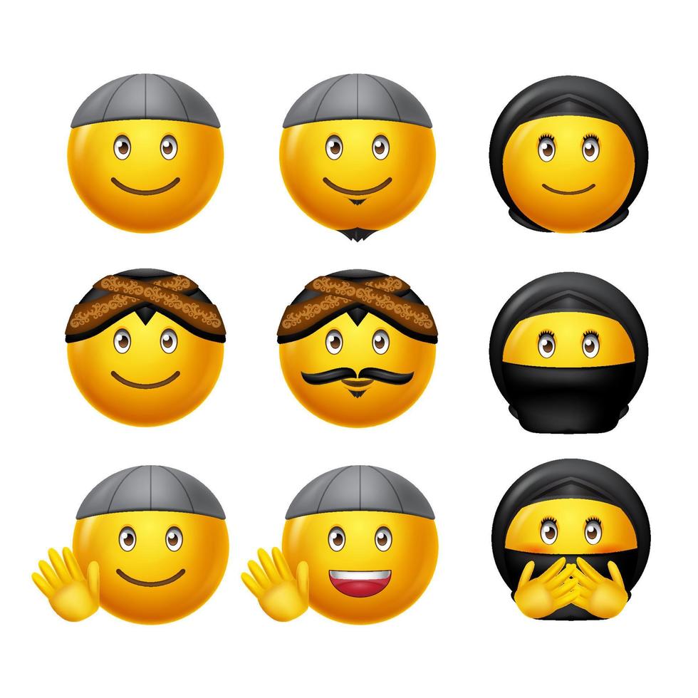 islamisches Emoticon für islamische Post vektor