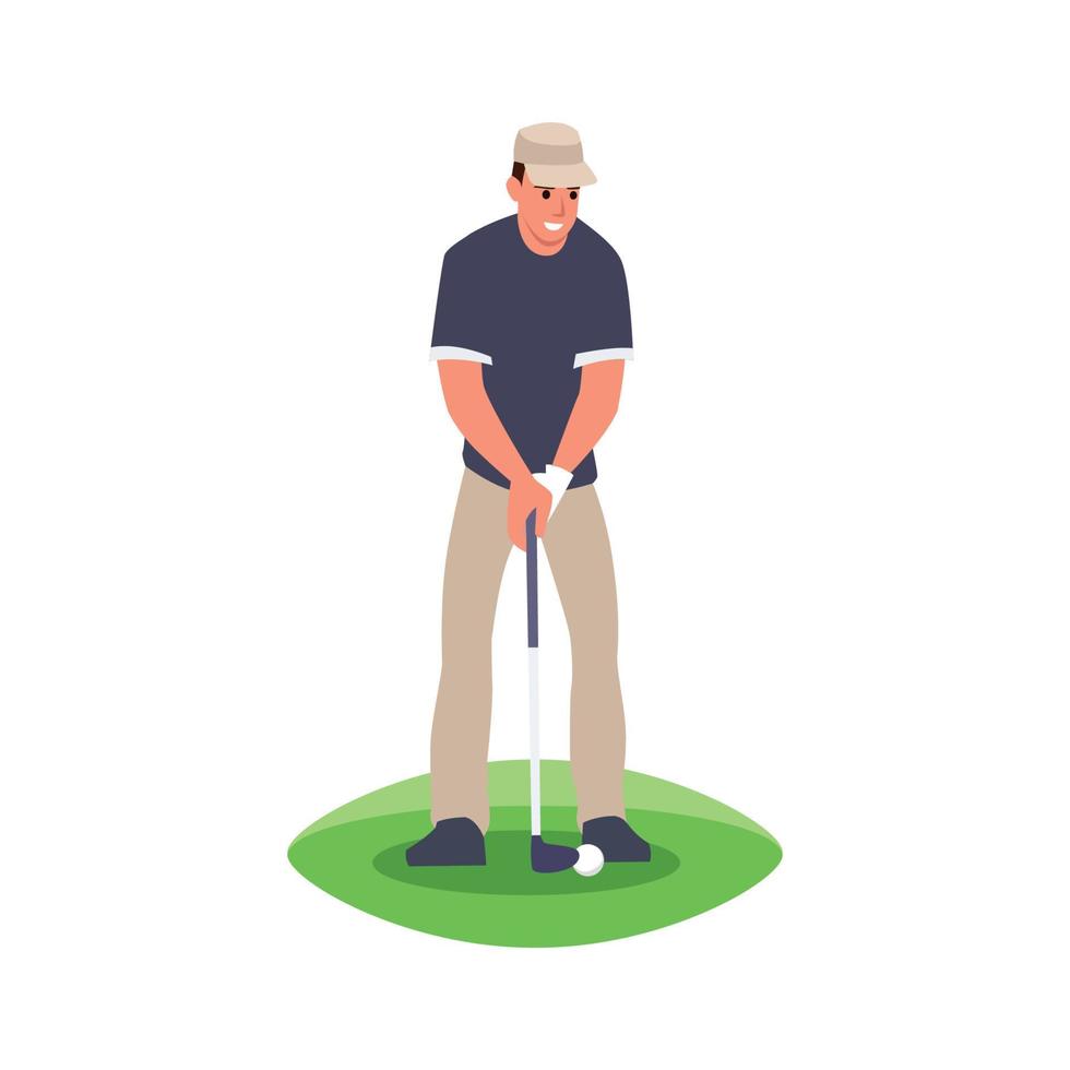 illustration av en golfspelare med en golfklubba vektor