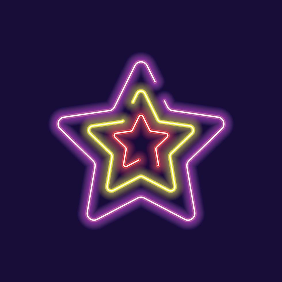 stjärnor ikon. stjärnors logotyp. stjärnor symbol. stjärnor vektor illustration neon glöd effekt.