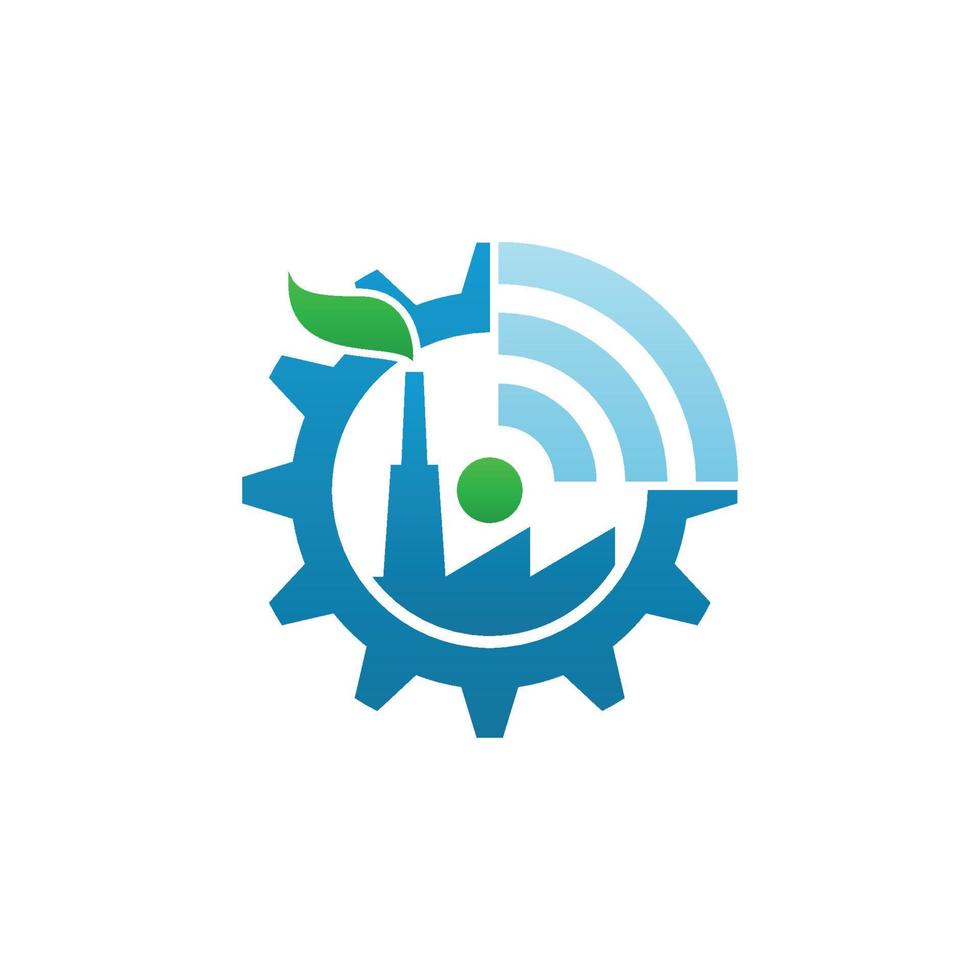 Smart-Industrie-Logo. ikone der drahtlosen industrie. Industrie-Vektor-Illustration vektor