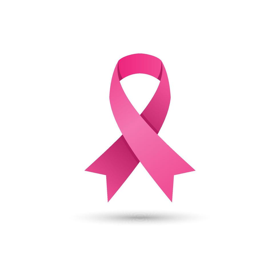 Symbol für rosa Schleife. Band-Logo. Bewusstseinsband-Symbol. Brustkrebs-Kampagnenband vektor