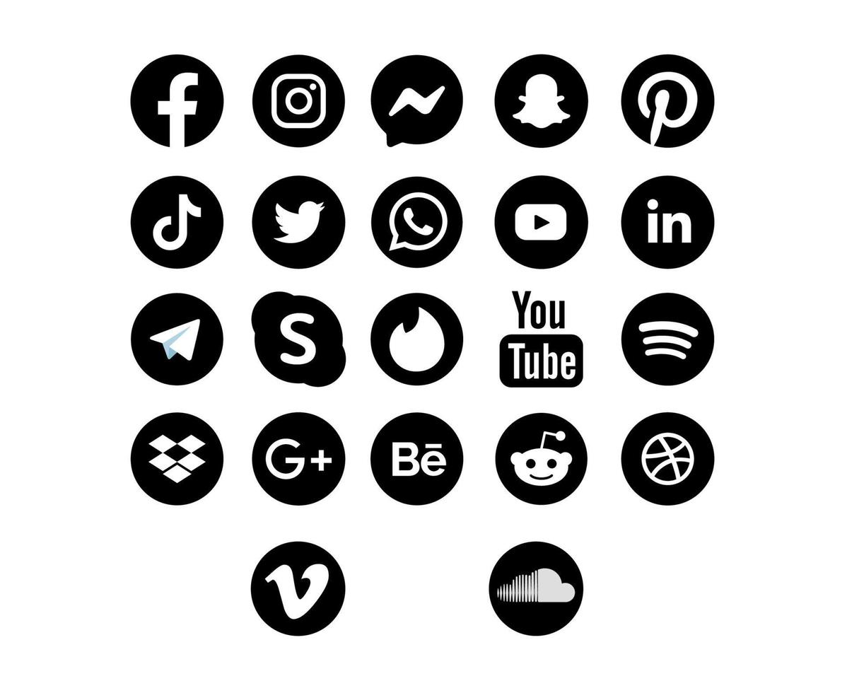 sammlung social media symbol symbol design abstrakte vektorillustration vektor