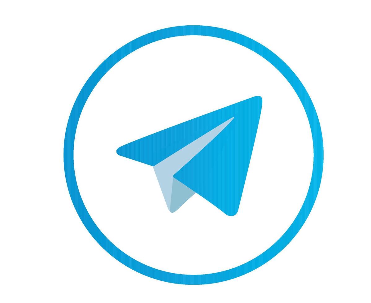 telegram sociala medier ikon logotyp abstrakt symbol vektor illustration