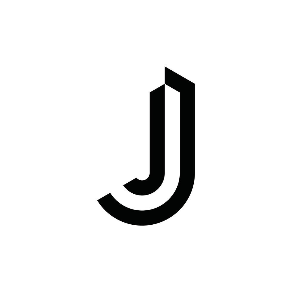 första bokstaven j ikon logotyp design vektor. vektor