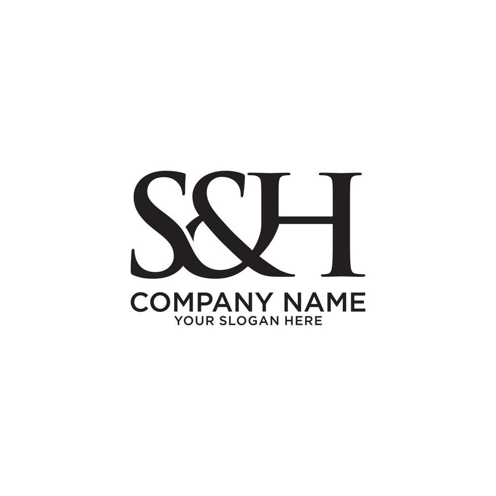 sh eller hs logotypdesignmonogram för första bokstaven. vektor
