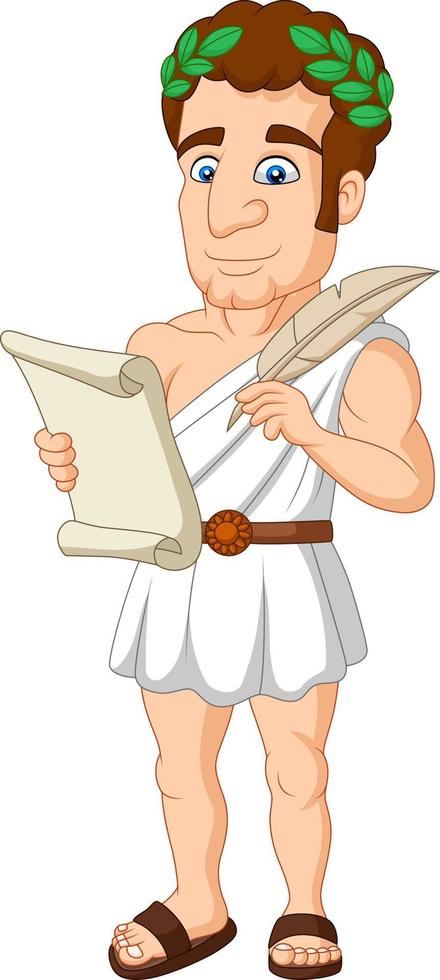 illustration av antika grekiska mannen tecknad vektor