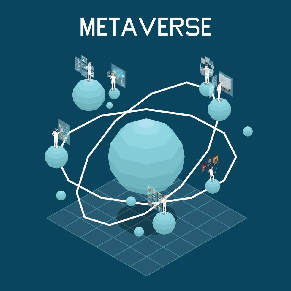 metaverse isometrische illustration vektor