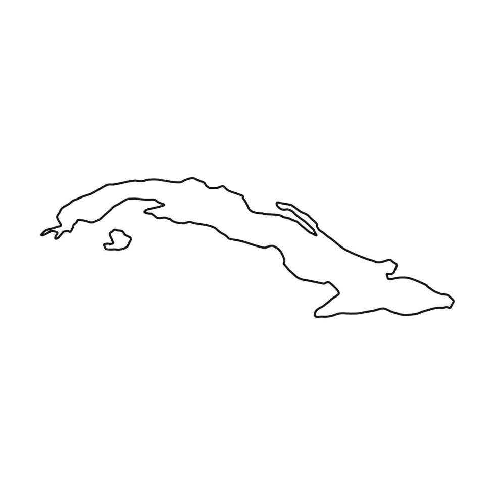 Kuba karta på vit bakgrund vektor