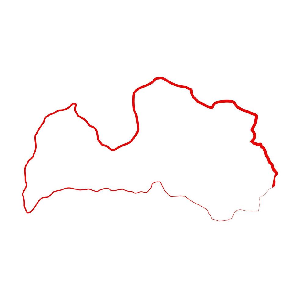 Lettland Karte auf weißem Hintergrund dargestellt vektor