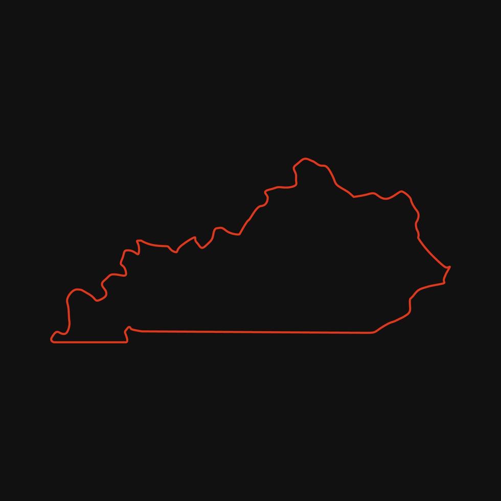 Kentucky-Karte auf weißem Hintergrund dargestellt vektor