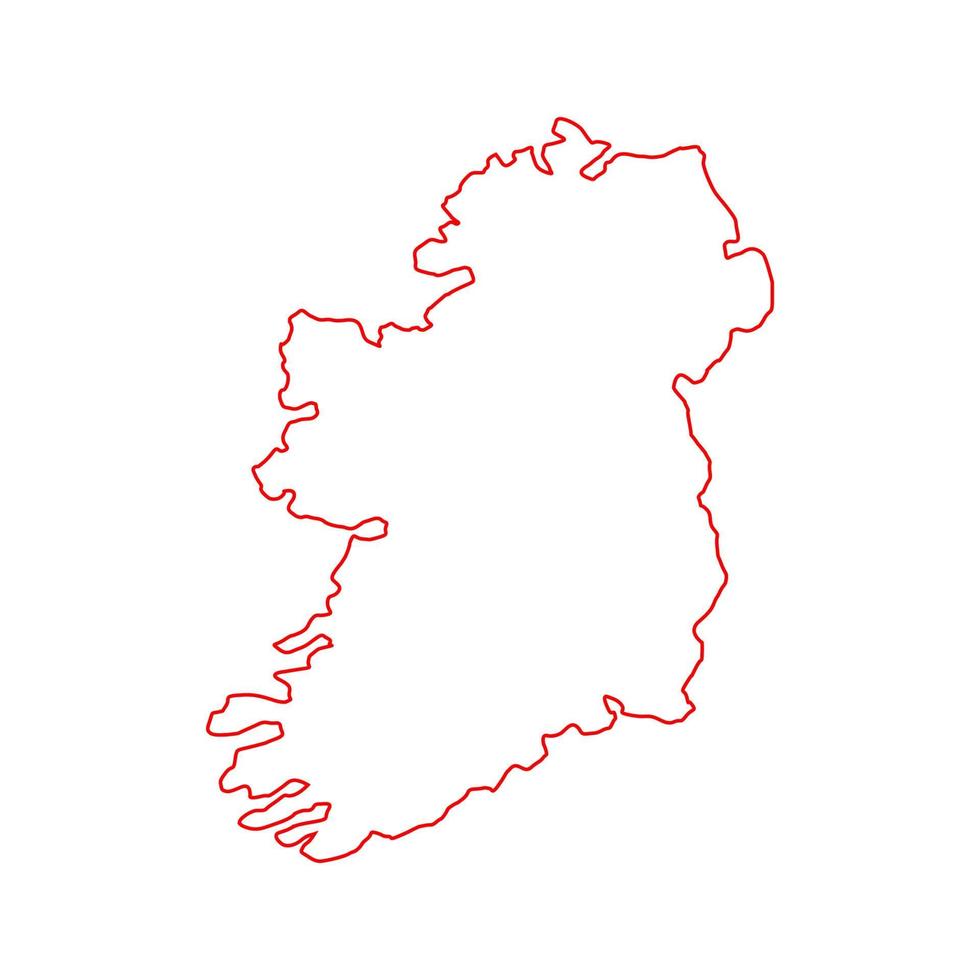 Irland-Karte auf weißem Hintergrund vektor