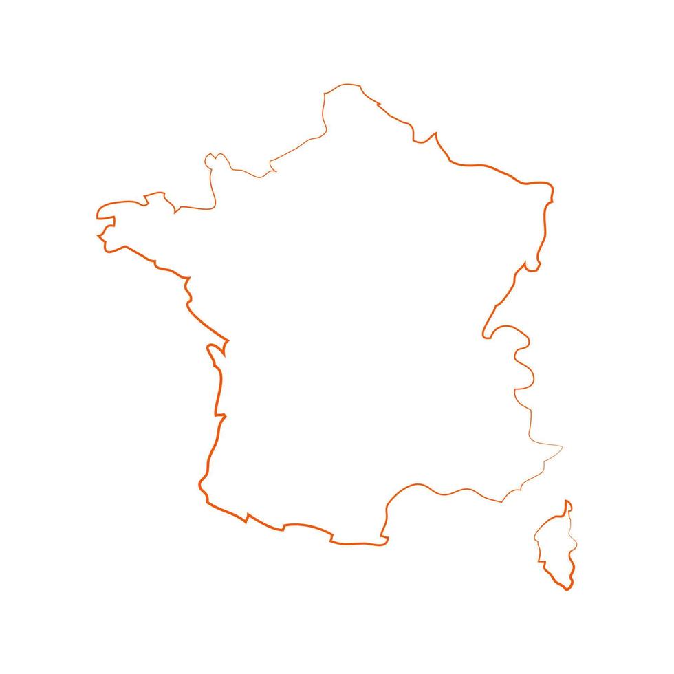 Frankrike karta på vit bakgrund vektor