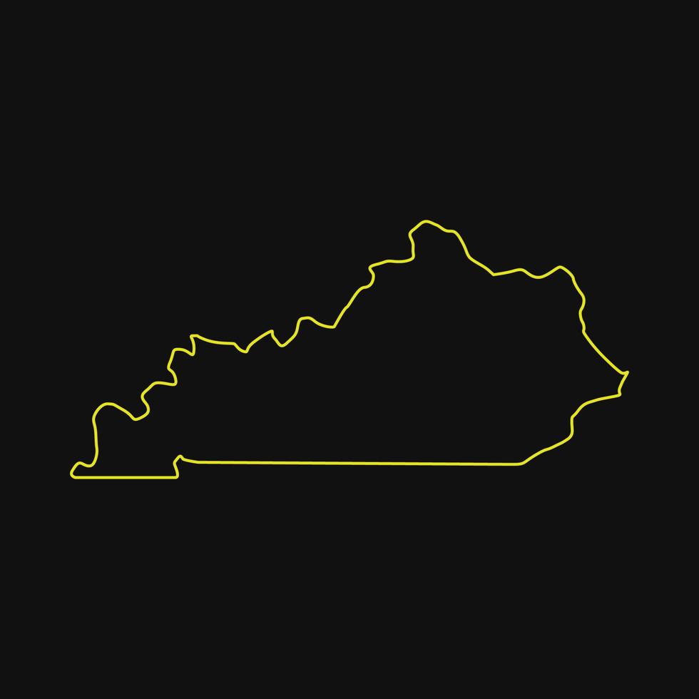 Kentucky-Karte auf weißem Hintergrund dargestellt vektor