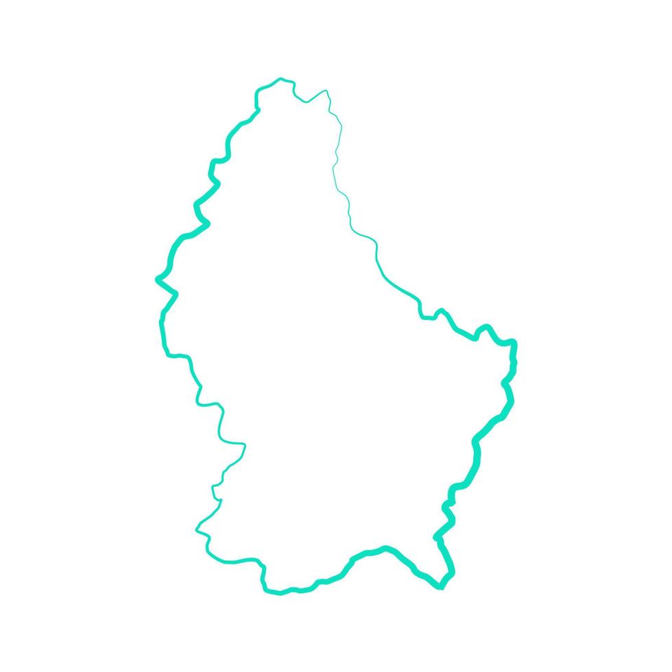 luxembourg karta på vit bakgrund vektor
