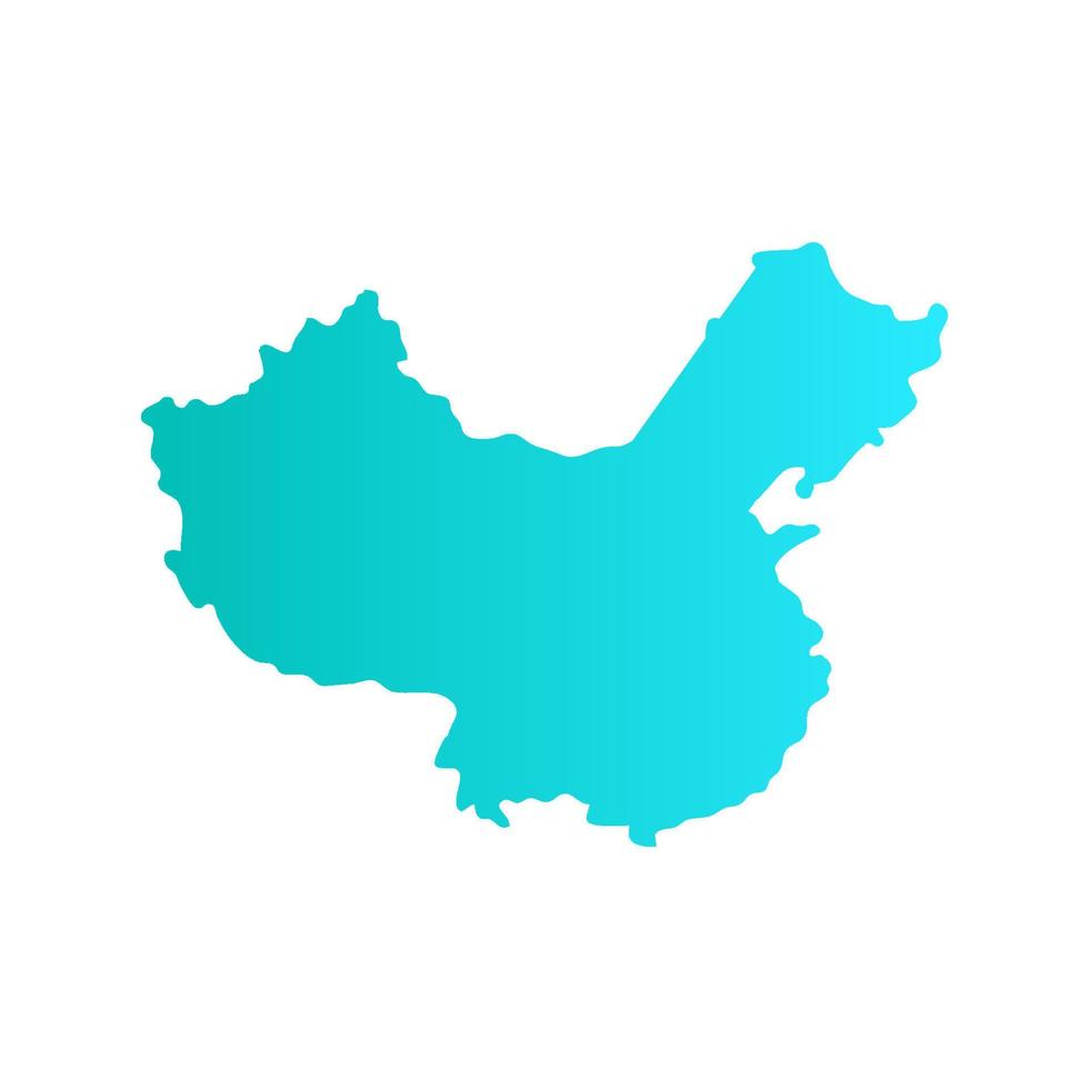 China-Karte auf weißem Hintergrund vektor