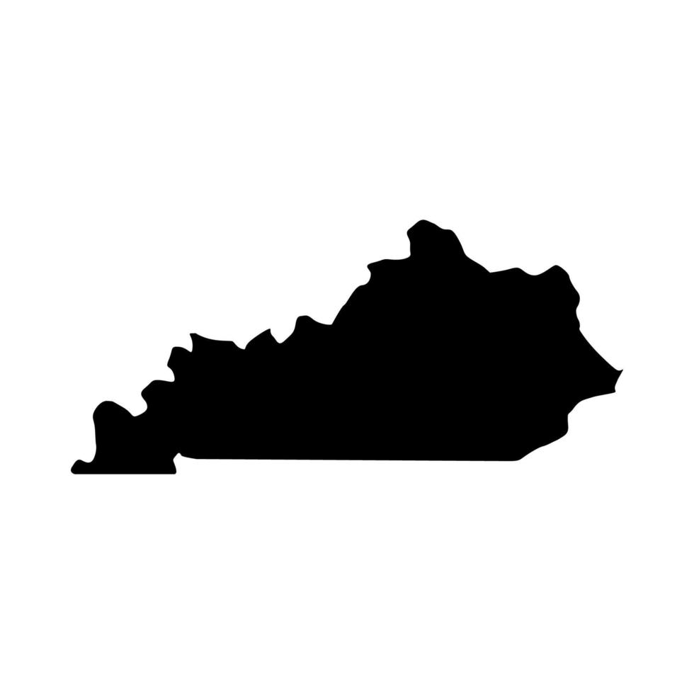 Kentucky-Karte auf weißem Hintergrund dargestellt vektor