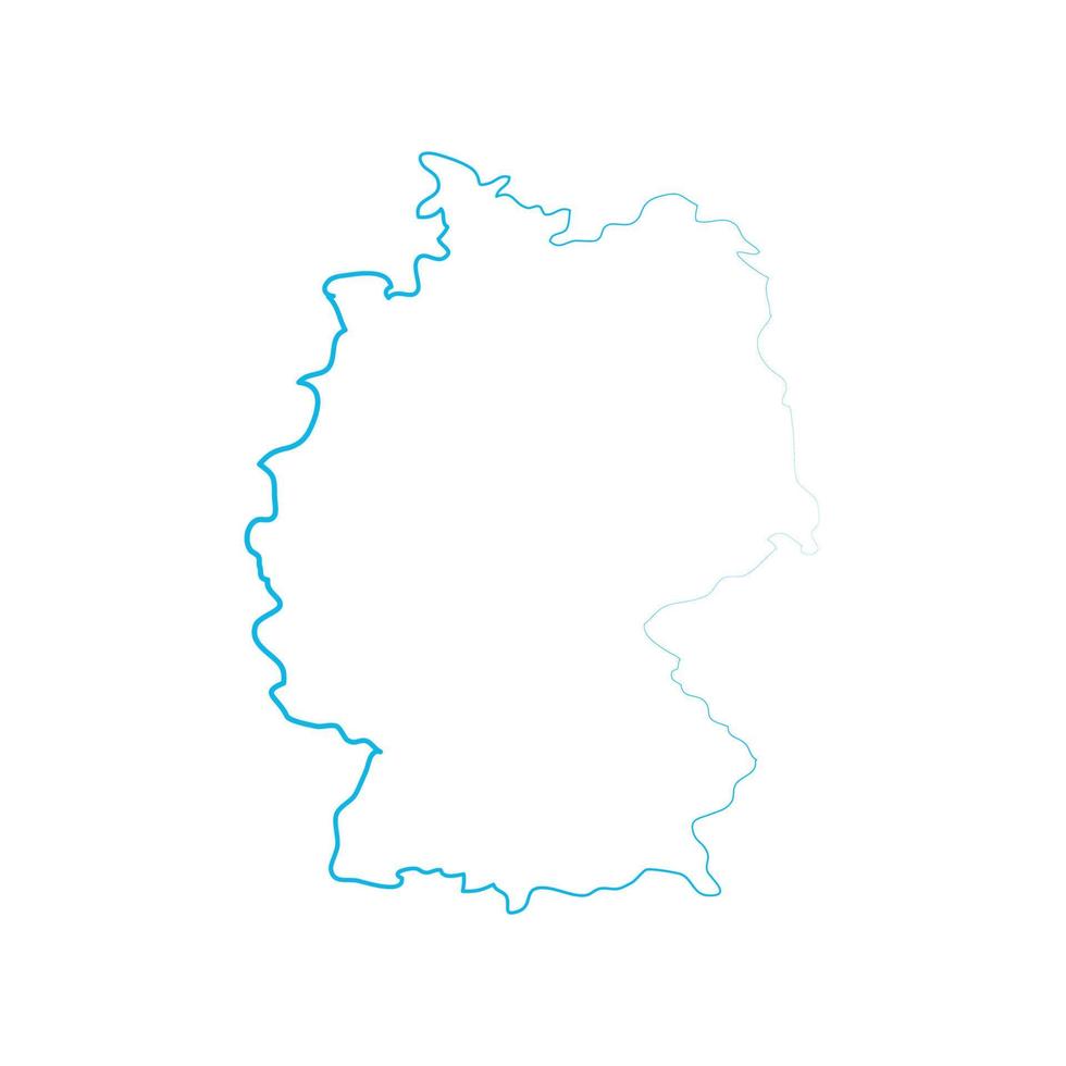 Deutschlandkarte auf weißem Hintergrund vektor