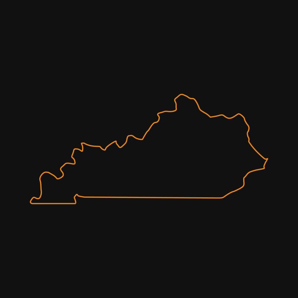 kentucky karta illustrerad på vit bakgrund vektor