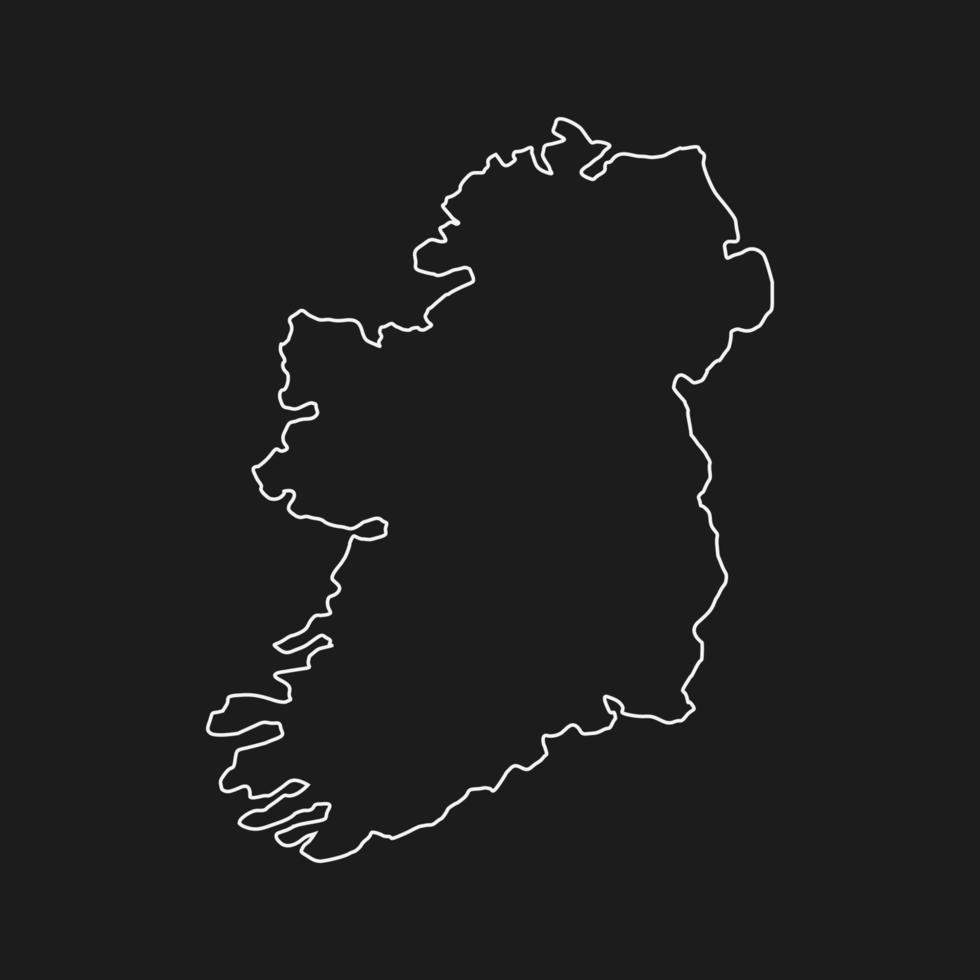 Irland karta på vit bakgrund vektor