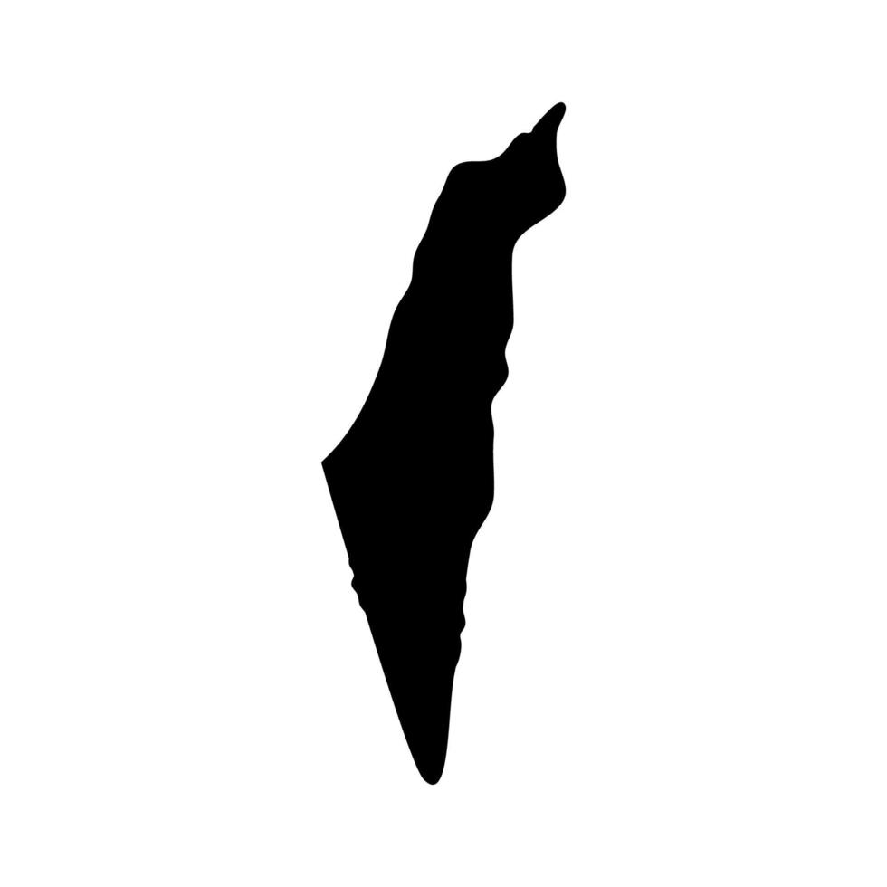 Israel-Karte auf weißem Hintergrund dargestellt vektor