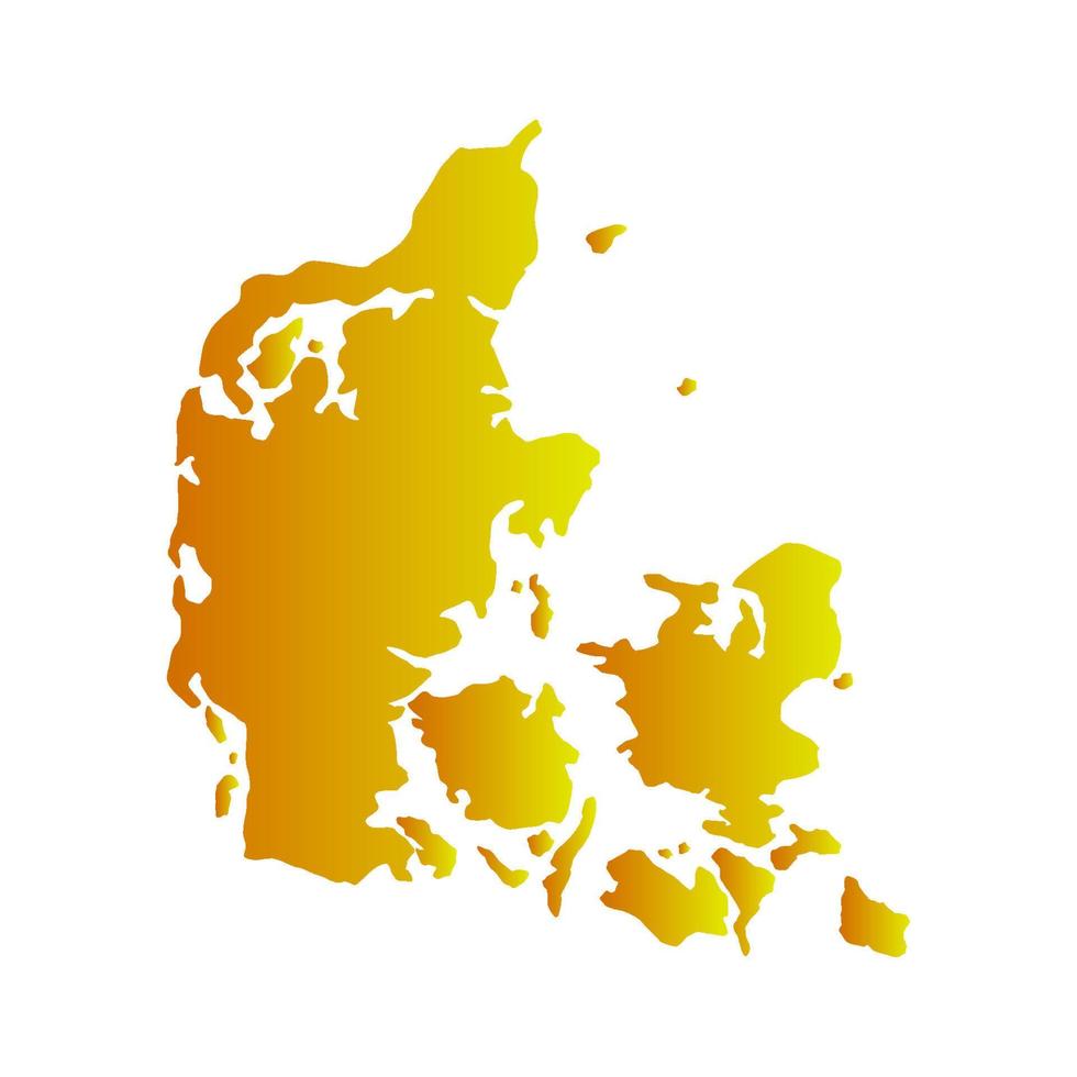 danmark karta illustrerad på en vit bakgrund vektor