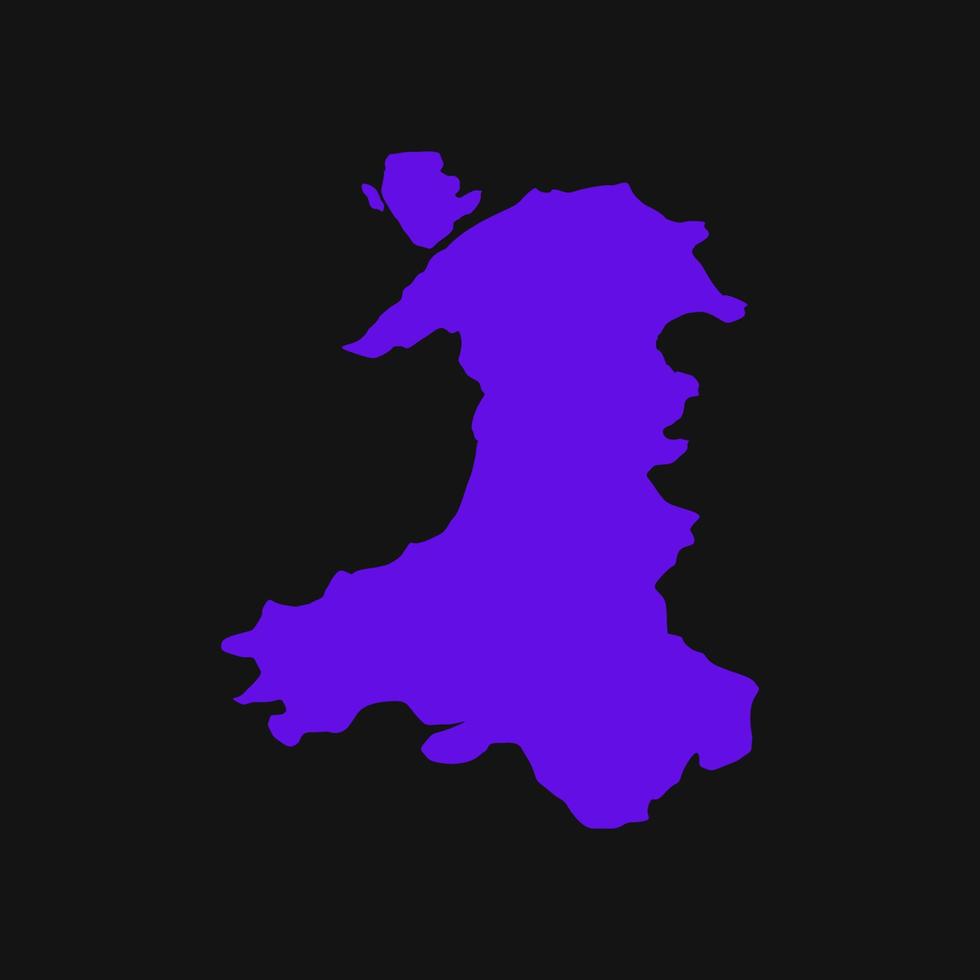 Wales-Karte auf weißem Hintergrund vektor