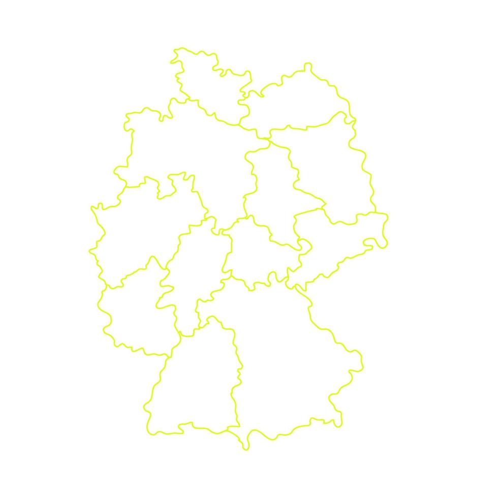 Tyskland karta med regioner på en vit bakgrund vektor