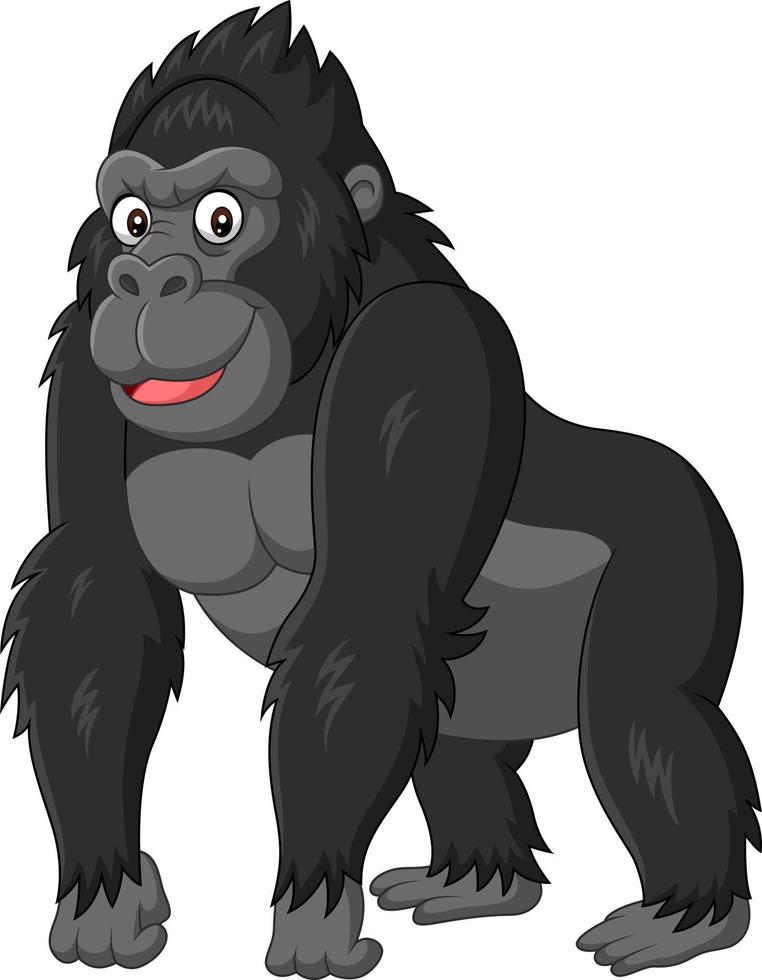 tecknad rolig gorilla på vit bakgrund vektor