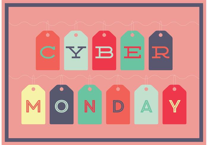 Cyber ​​Monday Tag Vorlage vektor