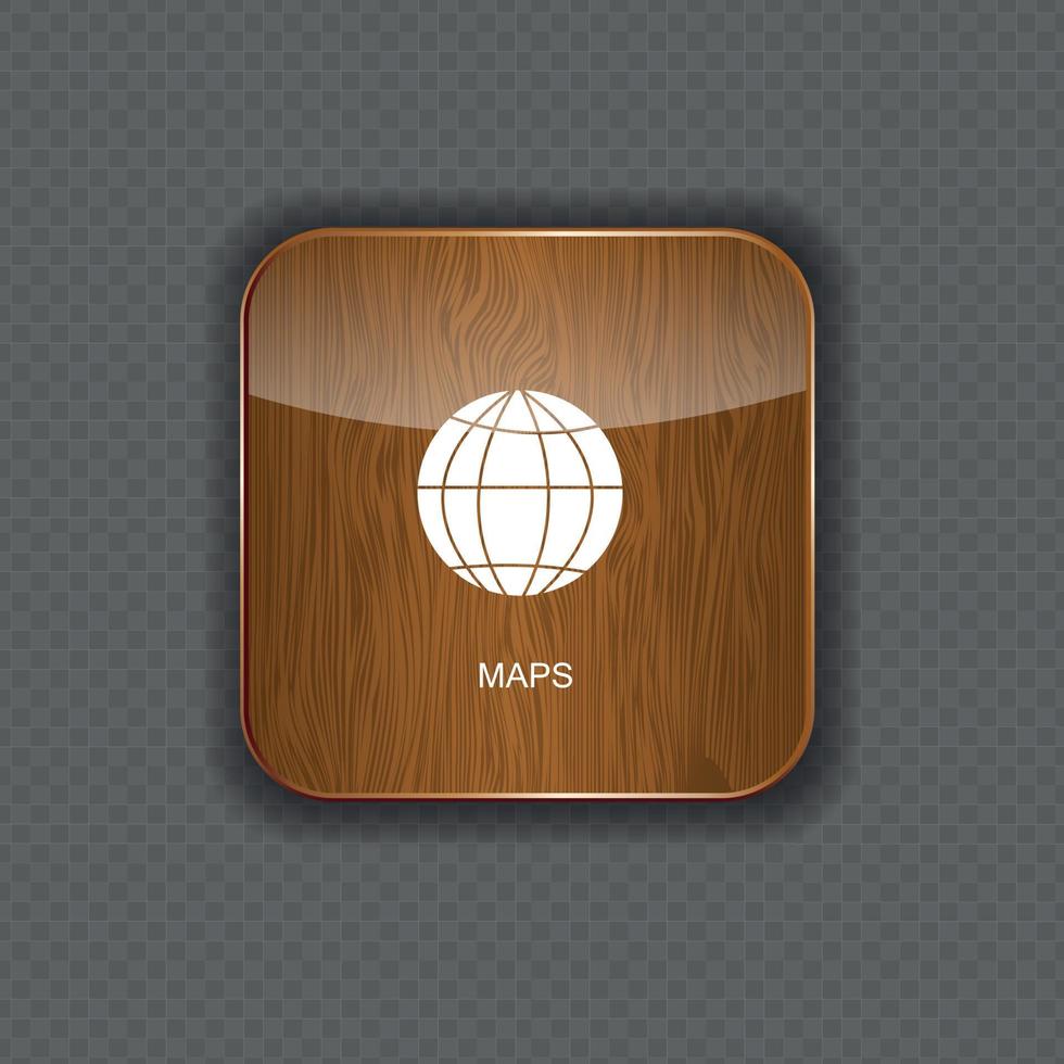 karta trä ansökan ikoner vektor illustration