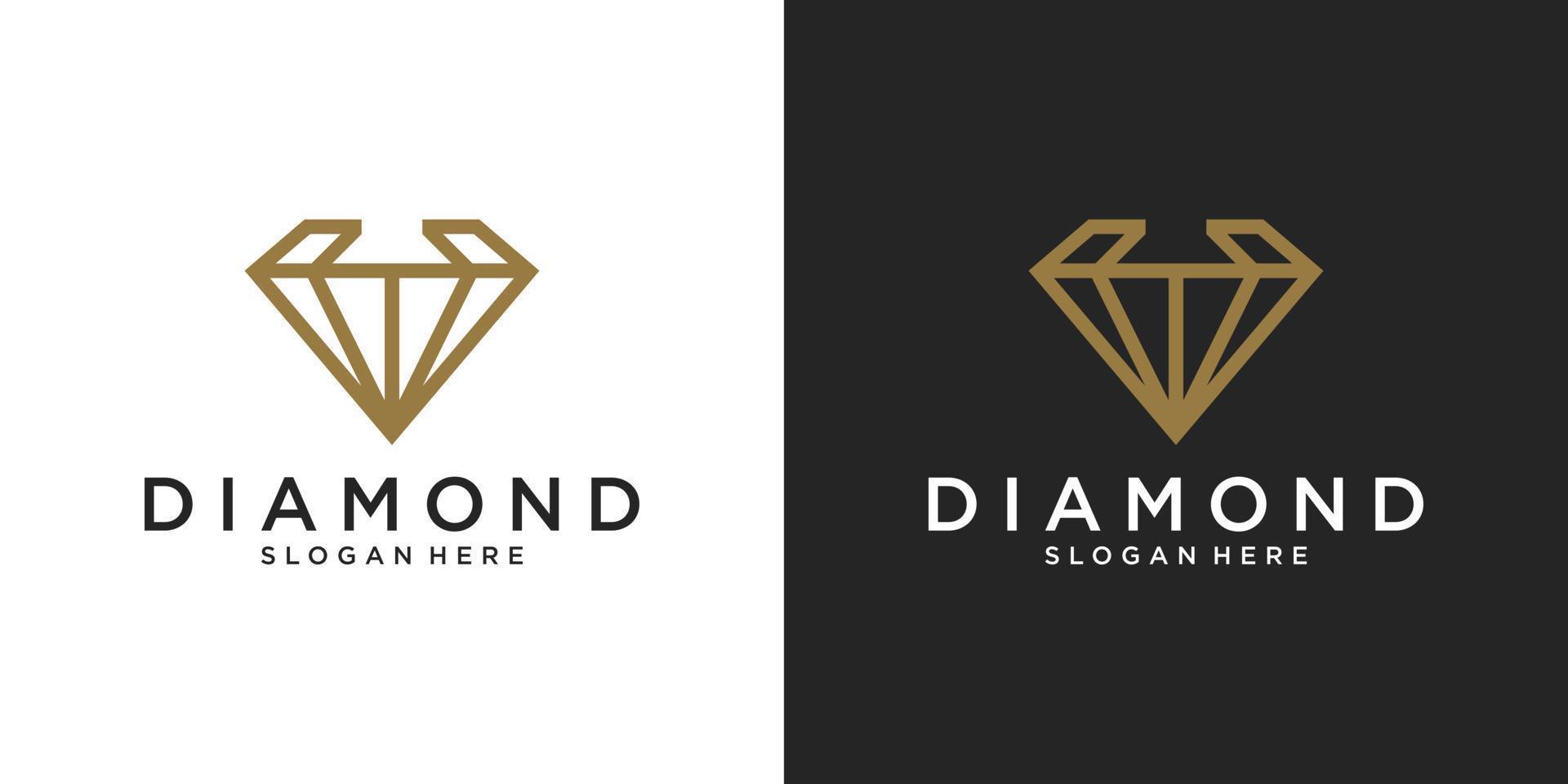 kreativa diamant koncept logotyp formgivningsmall. vektor