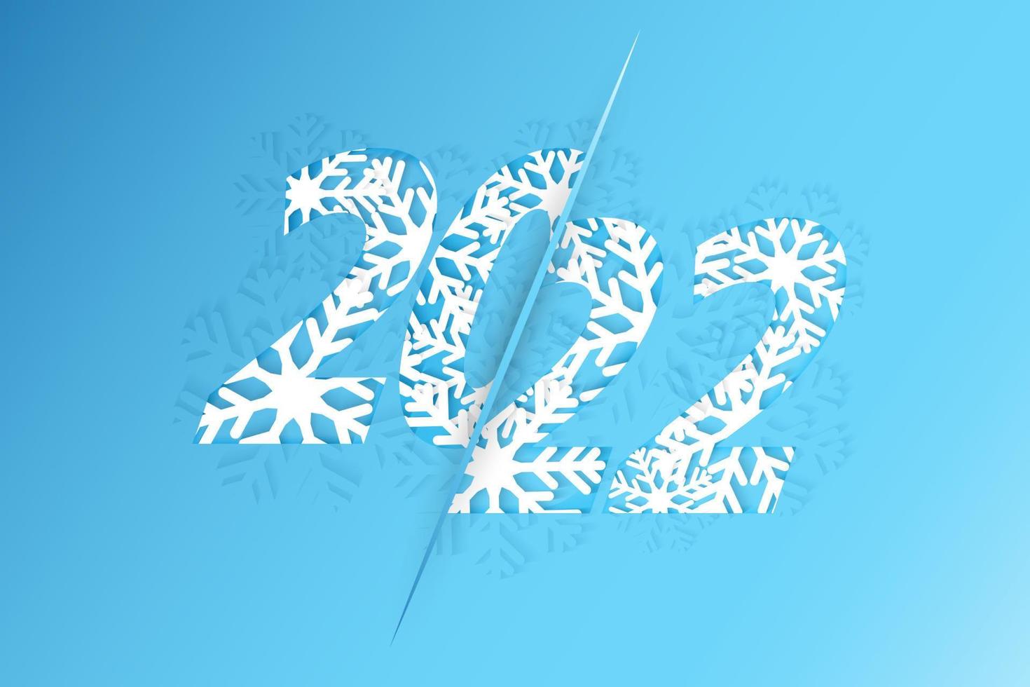 2022 Neujahrsbanner. Jahr 2022 Design mit Schneeflocken. vektor