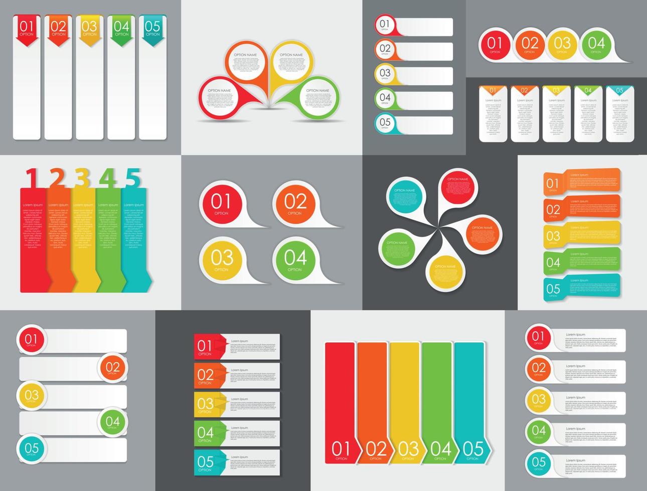 großer Satz Infografik-Banner-Vorlagen für Ihre Geschäftsvektorillustration vektor