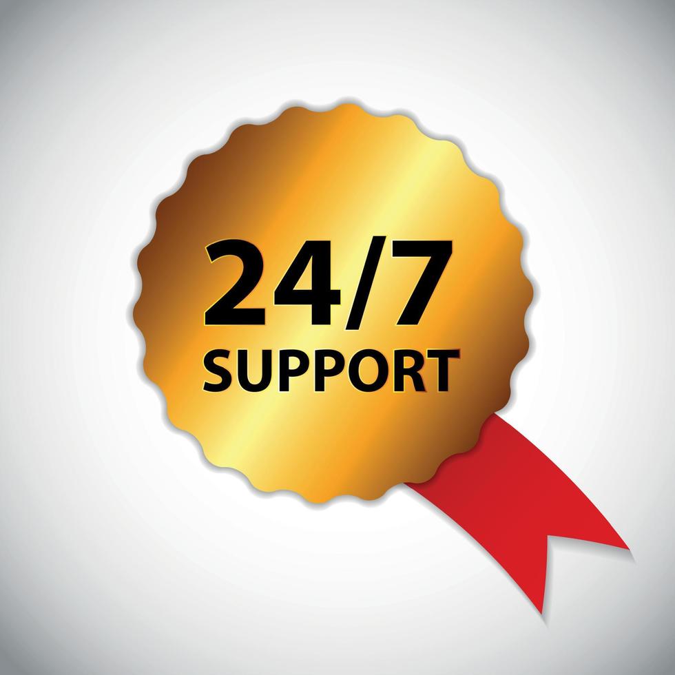 Vektor 247 Support-Zeichen, Etikettenvorlage