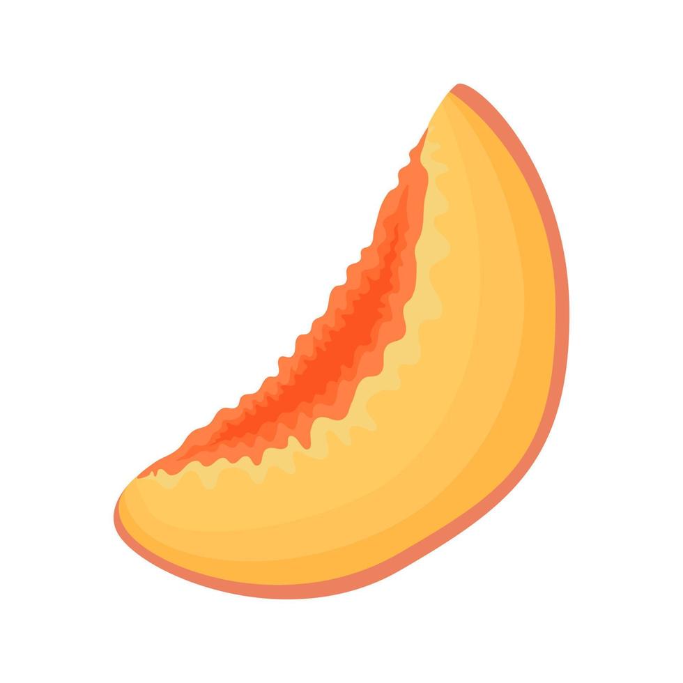 söt persika vegansk frukt vektor platt isolerad illustration