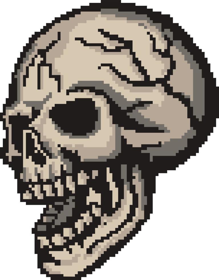 Pixelzeichen mit Totenkopf, T-Shirts im Vintage-Design vektor