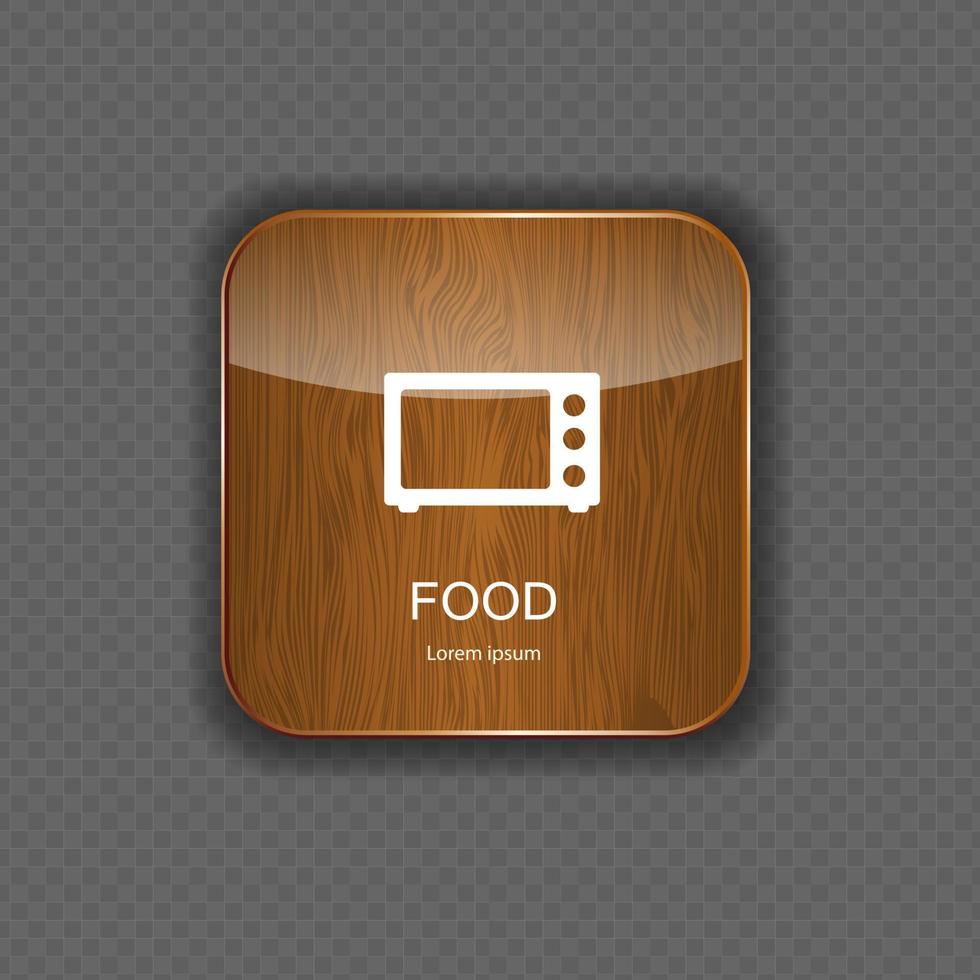mat och dryck trä applikationsikoner vektor