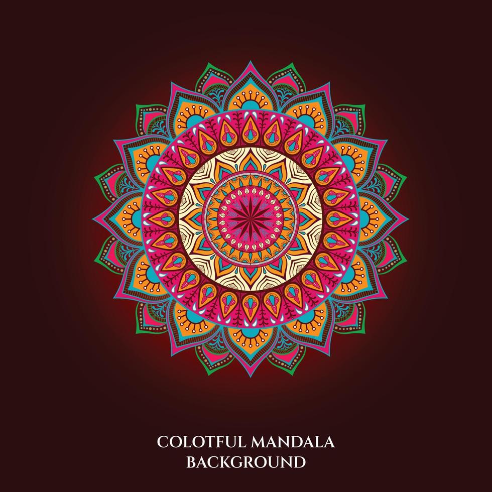 bunte mandala, vintage dekorative elemente. orientalisches Muster, Vektor