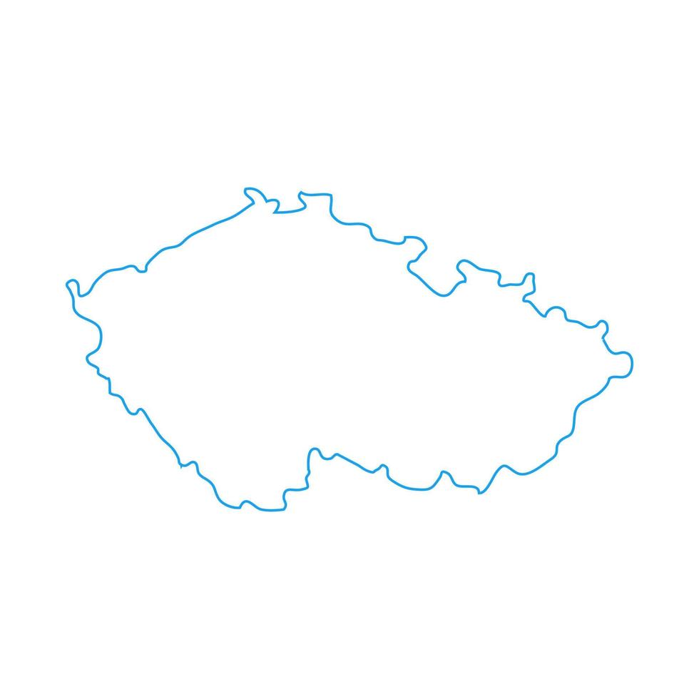 tjeckiska republiken karta på vit bakgrund vektor