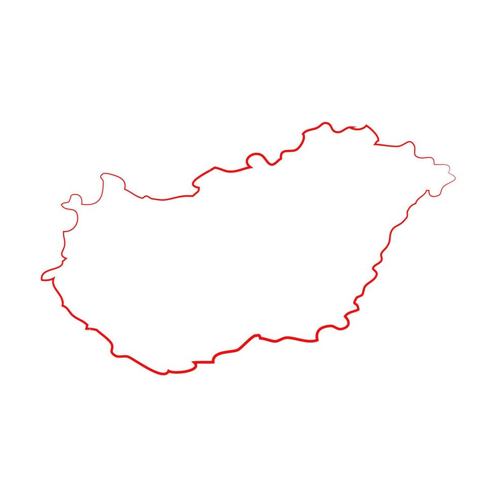 Ungarn-Karte auf weißem Hintergrund vektor