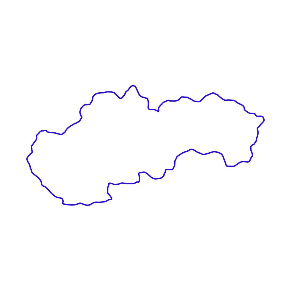 Slovakien karta på vit bakgrund vektor