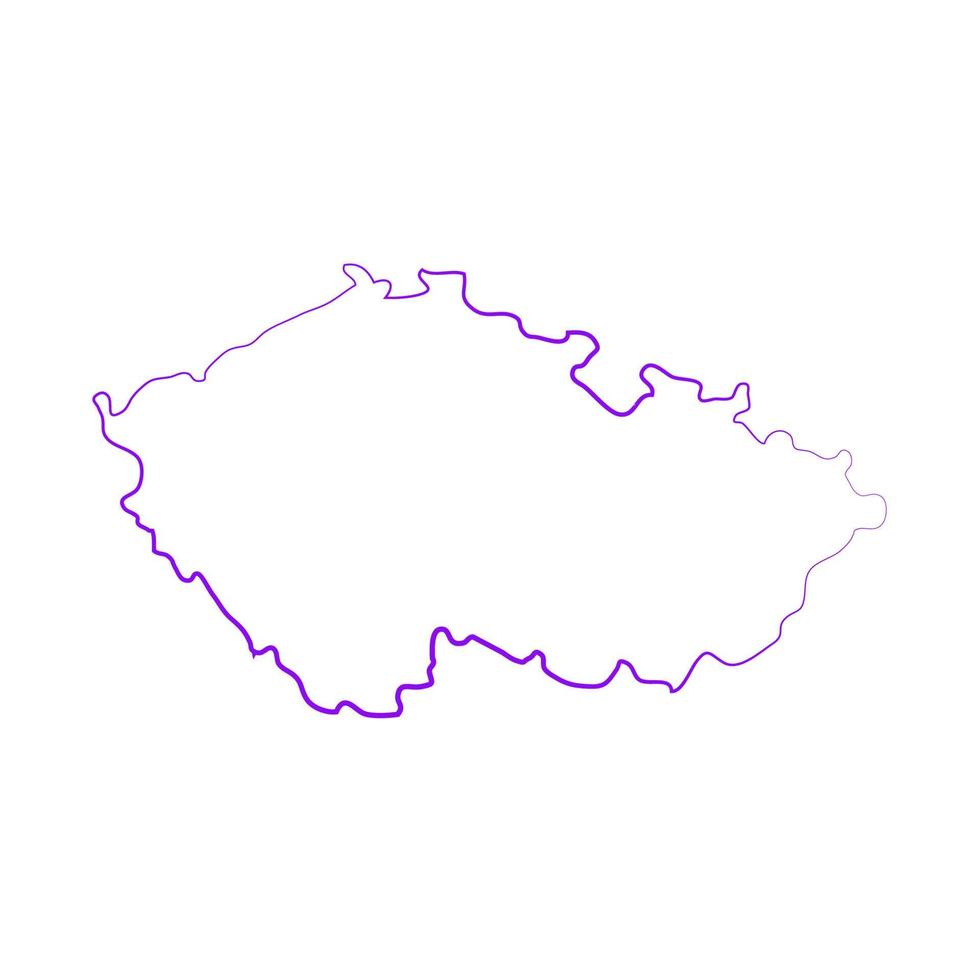 Karte der Tschechischen Republik auf weißem Hintergrund vektor