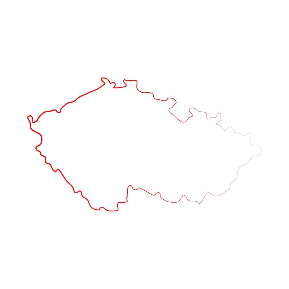 tjeckiska republiken karta på vit bakgrund vektor