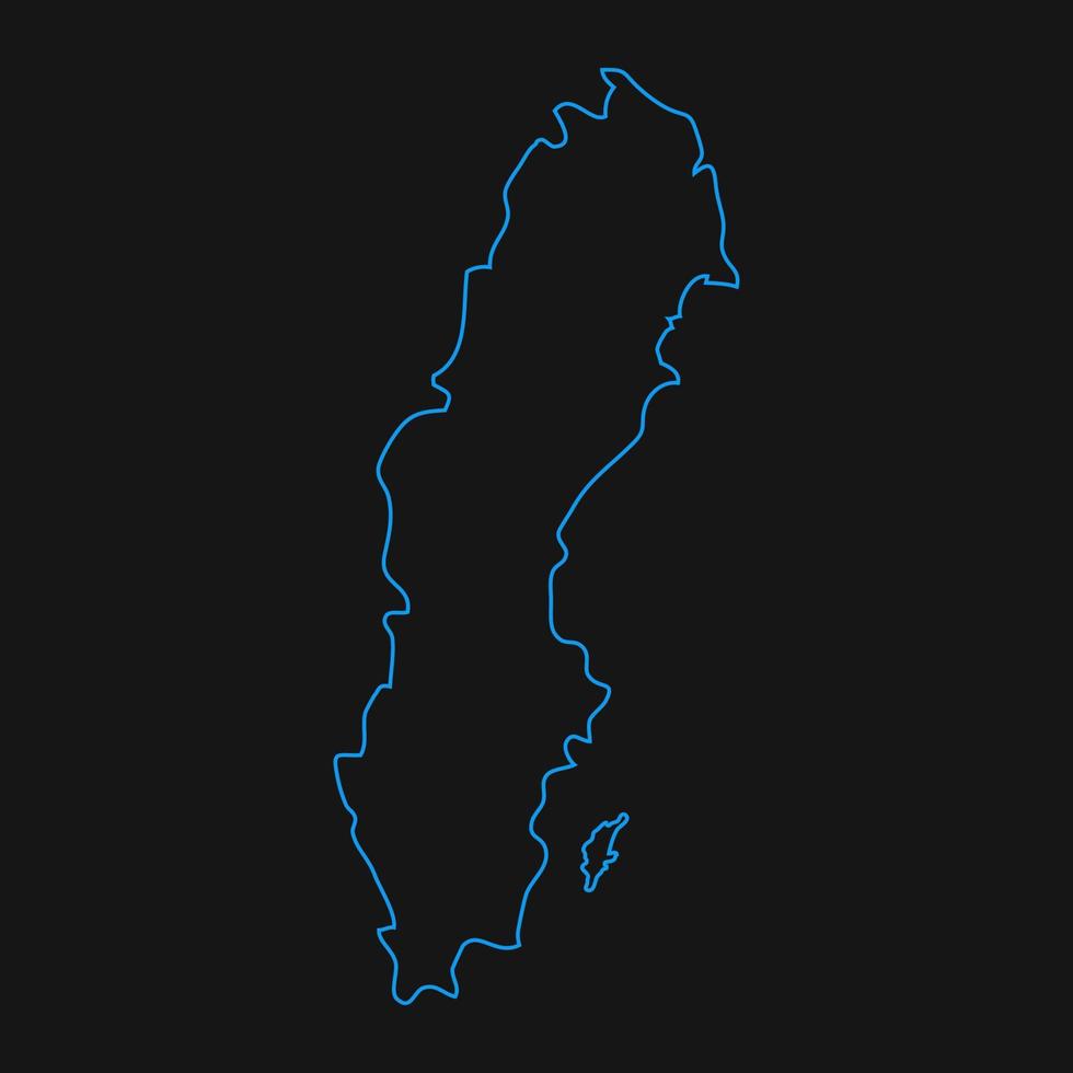 Schwedenkarte auf weißem Hintergrund vektor