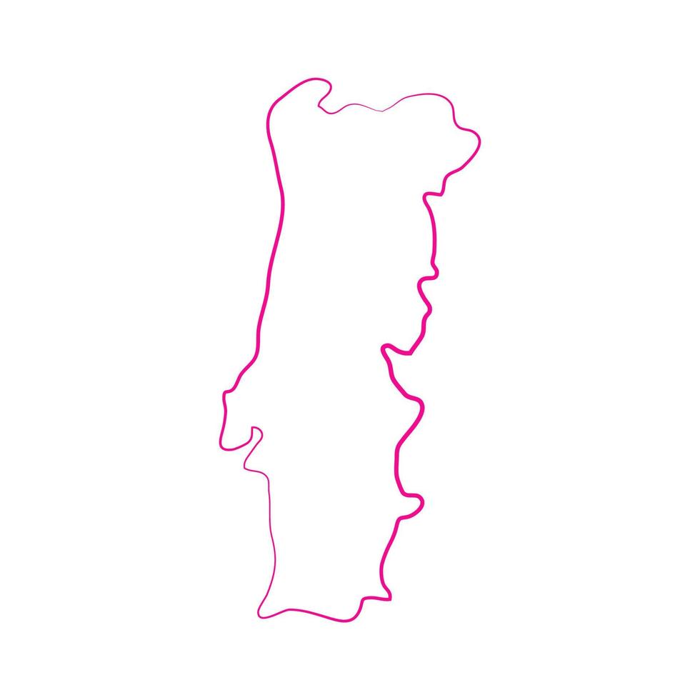 Portugal-Karte auf weißem Hintergrund vektor