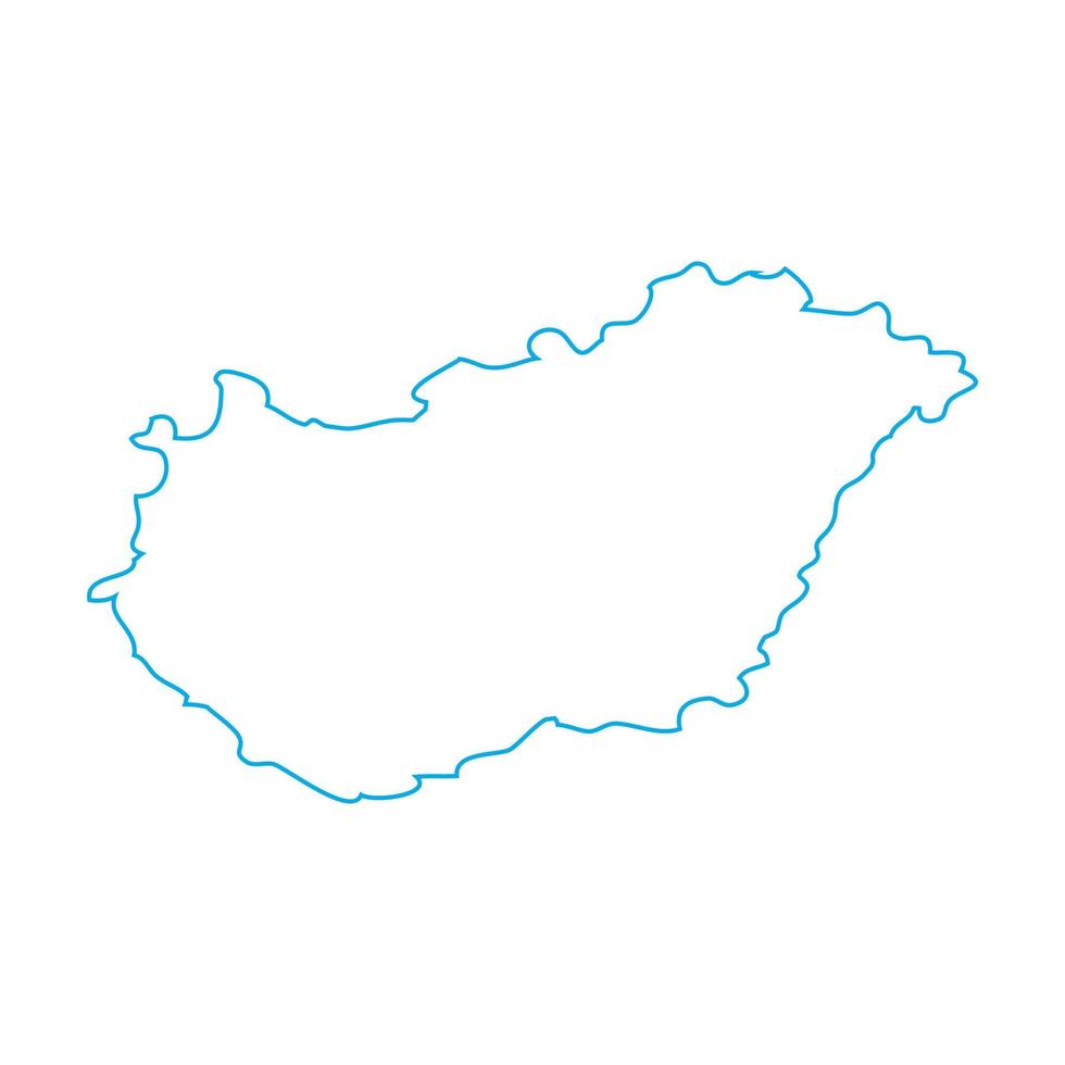 Ungarn-Karte auf weißem Hintergrund vektor