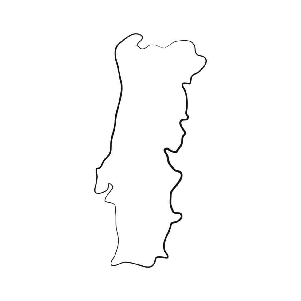 Portugal karta på vit bakgrund vektor